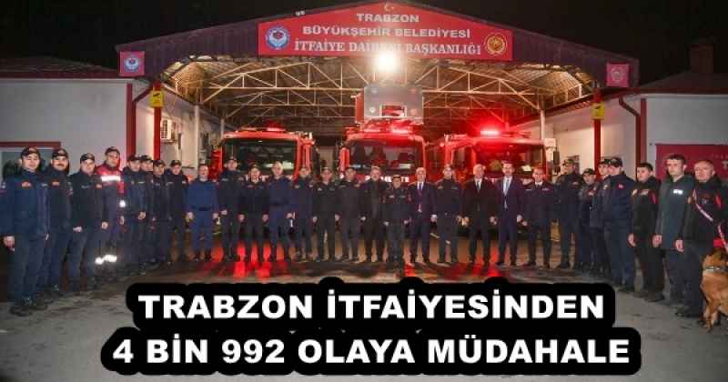 TRABZON İTFAİYESİNDEN 4 BİN 992 OLAYA MÜDAHALE