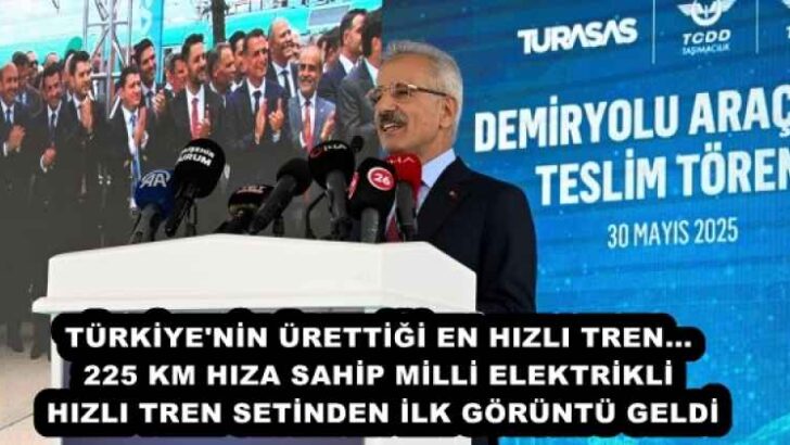 TÜRKİYE’NİN ÜRETTİĞİ EN HIZLI TREN… 225 KM HIZA SAHİP MİLLİ ELEKTRİKLİ HIZLI TREN SETİNDEN İLK GÖRÜNTÜ GELDİ