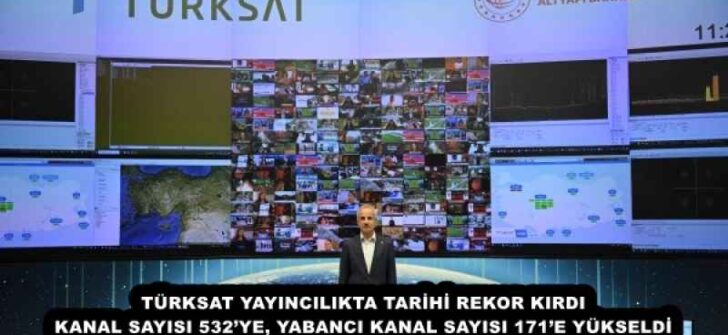 TÜRKSAT YAYINCILIKTA TARİHİ REKOR KIRDI KANAL SAYISI 532’YE, YABANCI KANAL SAYISI 171’E YÜKSELDİ
