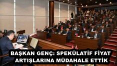 BAŞKAN GENÇ: SPEKÜLATİF FİYAT ARTIŞLARINA MÜDAHALE ETTİK