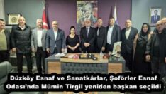 Düzköy Esnaf ve Sanatkârlar, Şoförler Esnaf Odası’nda Mümin Tirgil yeniden başkan seçildi