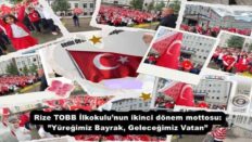 Rize TOBB İlkokulu’nun ikinci dönem mottosu:”Yüreğimiz Bayrak, Geleceğimiz Vatan”