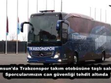 Samsun’da Trabzonspor takım otobüsüne taşlı saldırı: Sporcularımızın can güvenliği tehdit altında
