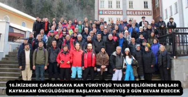 16.İKİZDERE ÇAĞRANKAYA KAR YÜRÜYÜŞÜ TULUM EŞLİĞİNDE BAŞLADI KAYMAKAM ÖNCÜLÜĞÜNDE BAŞLAYAN YÜRÜYÜŞ 2 GÜN DEVAM EDECEK
