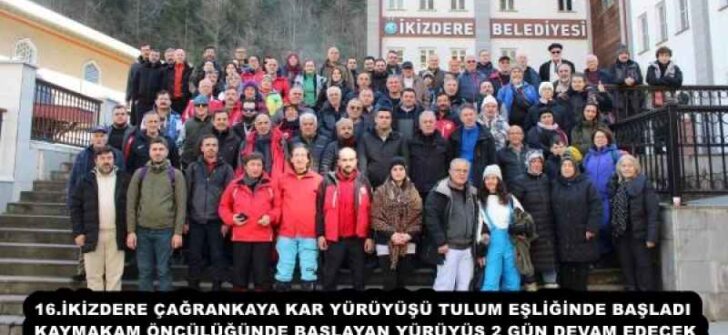 16.İKİZDERE ÇAĞRANKAYA KAR YÜRÜYÜŞÜ TULUM EŞLİĞİNDE BAŞLADI KAYMAKAM ÖNCÜLÜĞÜNDE BAŞLAYAN YÜRÜYÜŞ 2 GÜN DEVAM EDECEK