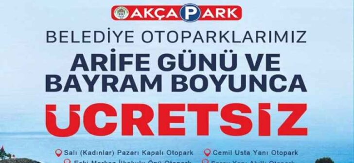 AKÇAABAT’TA BAYRAM BOYUNCA OTOPARKLAR ÜCRETSİZ