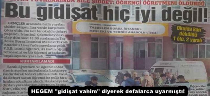 HEGEM “gidişat vahim” diyerek defalarca uyarmıştı!
