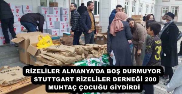 RİZELİLER ALMANYA’DA BOŞ DURMUYOR  STUTTGART RİZELİLER DERNEĞİ 200 MUHTAÇ ÇOCUĞU GİYDİRDİ