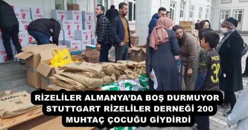 RİZELİLER ALMANYA’DA BOŞ DURMUYOR  STUTTGART RİZELİLER DERNEĞİ 200 MUHTAÇ ÇOCUĞU GİYDİRDİ