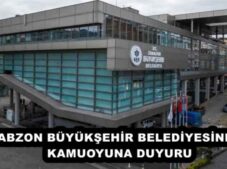 TRABZON BÜYÜKŞEHİR BELEDİYESİNDEN KAMUOYUNA DUYURU