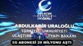5G ABONESİ 29 MİLYONU AŞTI