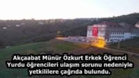 Akçaabat Münür Özkurt Erkek Öğrenci Yurdu öğrencileri ulaşım sorunu nedeniyle yetkililere çağrıda bulundu.