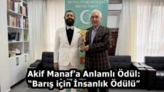 Akif Manaf’a Anlamlı Ödül: “Barış için İnsanlık Ödülü”