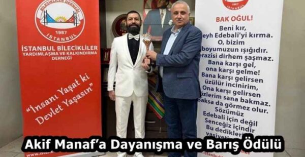 Akif Manaf’a Dayanışma ve Barış Ödülü