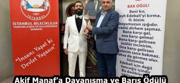 Akif Manaf’a Dayanışma ve Barış Ödülü