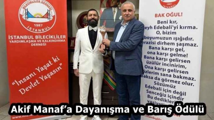 Akif Manaf’a Dayanışma ve Barış Ödülü
