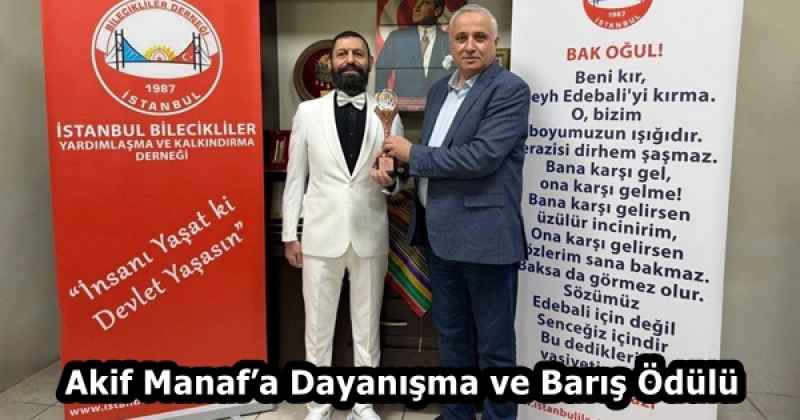 Akif Manaf’a Dayanışma ve Barış Ödülü