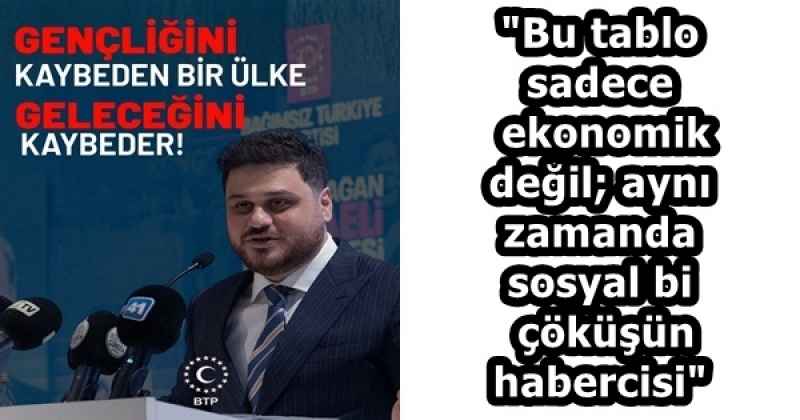 "Bu tablo sadece ekonomik değil; aynı zamanda sosyal bir çöküşün habercisi"