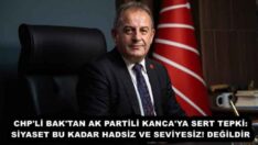 CHP’Lİ BAK’TAN AK PARTİLİ KANCA’YA SERT TEPKİ:SİYASET BU KADAR HADSİZ VE SEVİYESİZ! DEĞİLDİR