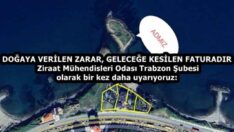 DOĞAYA VERİLEN ZARAR, GELECEĞE KESİLEN FATURADIR Ziraat Mühendisleri Odası Trabzon Şubesi olarak bir kez daha uyarıyoruz: