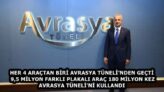 HER 4 ARAÇTAN BİRİ AVRASYA TÜNELİ’NDEN GEÇTİ 9,5 MİLYON FARKLI PLAKALI ARAÇ 180 MİLYON KEZ AVRASYA TÜNELİ’Nİ KULLANDI