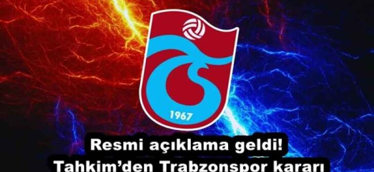 Resmi açıklama geldi! Tahkim’den Trabzonspor kararı