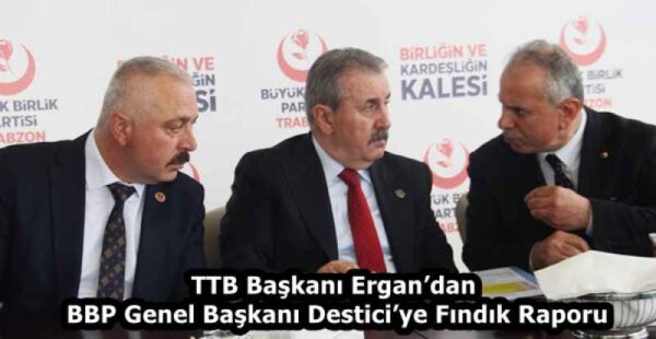 TTB Başkanı Ergan’dan BBP Genel Başkanı Destici’ye Fındık Raporu