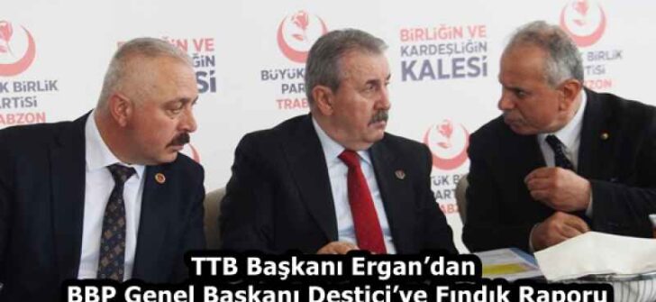 TTB Başkanı Ergan’dan BBP Genel Başkanı Destici’ye Fındık Raporu