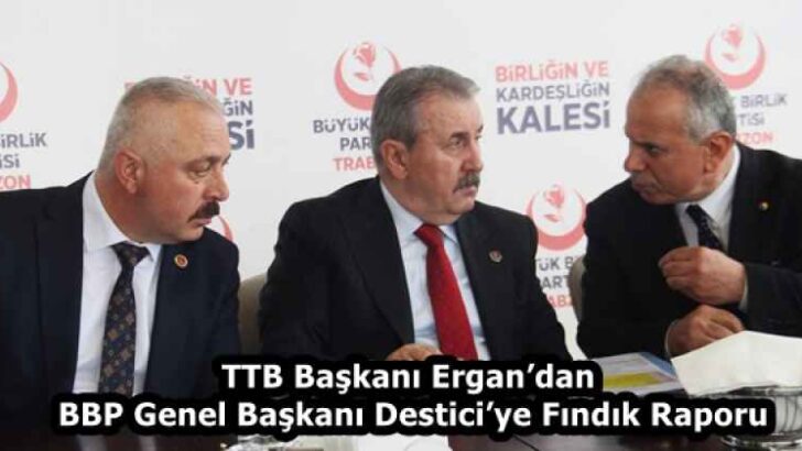 TTB Başkanı Ergan’dan BBP Genel Başkanı Destici’ye Fındık Raporu