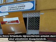 Yunus Emre Ortaokulu öğrencilerinin anlamlı davranışı okul yönetimini duygulandırdı.