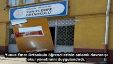 Yunus Emre Ortaokulu öğrencilerinin anlamlı davranışı okul yönetimini duygulandırdı.