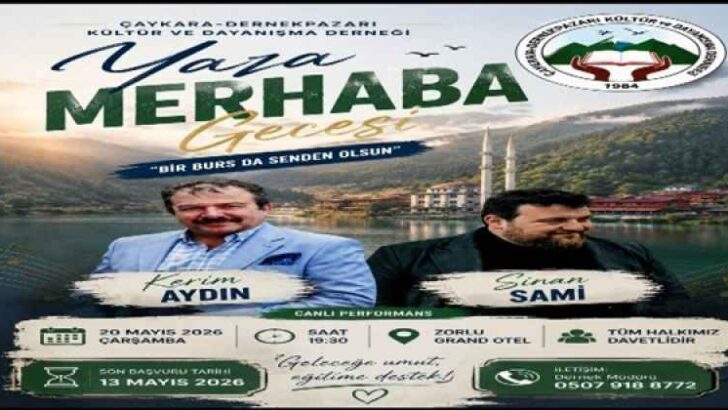 Çaykara- Dernekpazarılı üniversite öğrencilerine destek için gece programı düzenleniyor.