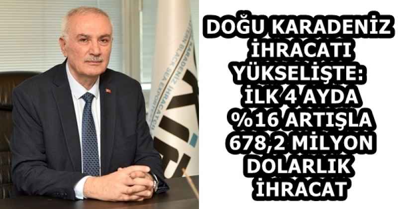 DOĞU KARADENİZ İHRACATI YÜKSELİŞTE: İLK 4 AYDA %16 ARTIŞLA 678,2 MİLYON DOLARLIK İHRACAT