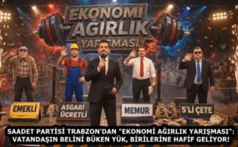 SAADET PARTİSİ TRABZON’DAN “EKONOMİ AĞIRLIK YARIŞMASI”: VATANDAŞIN BELİNİ BÜKEN YÜK, BİRİLERİNE HAFİF GELİYOR!