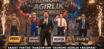SAADET PARTİSİ TRABZON’DAN “EKONOMİ AĞIRLIK YARIŞMASI”: VATANDAŞIN BELİNİ BÜKEN YÜK, BİRİLERİNE HAFİF GELİYOR!