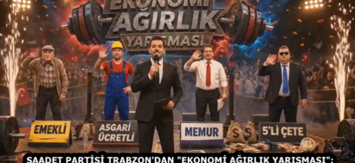SAADET PARTİSİ TRABZON’DAN “EKONOMİ AĞIRLIK YARIŞMASI”: VATANDAŞIN BELİNİ BÜKEN YÜK, BİRİLERİNE HAFİF GELİYOR!